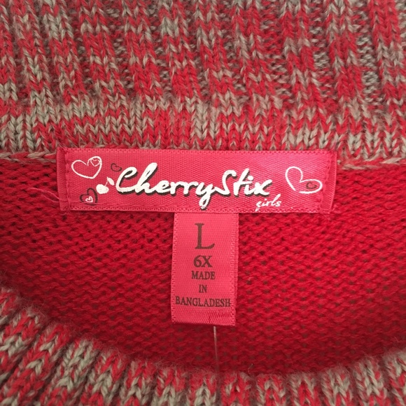 Red Knit Sweater Dress for girls - Picture 2 of 2